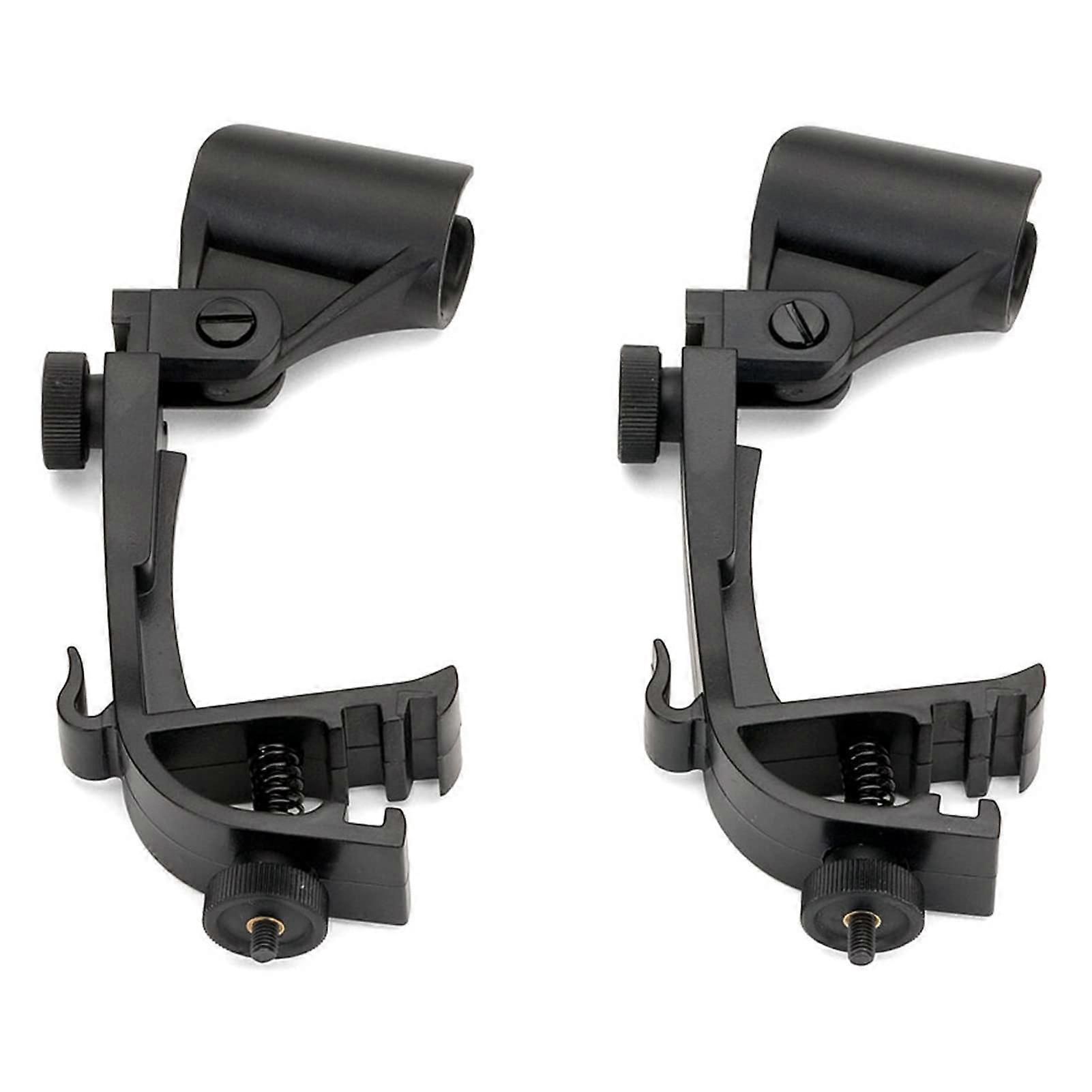 Drum Hoop Microphone Clip, Better Sound Pickup, Adjustable Angle, 2 Pieces, 22mm Diameter, MetalPlastic Drum Microphone Clamp for Playing