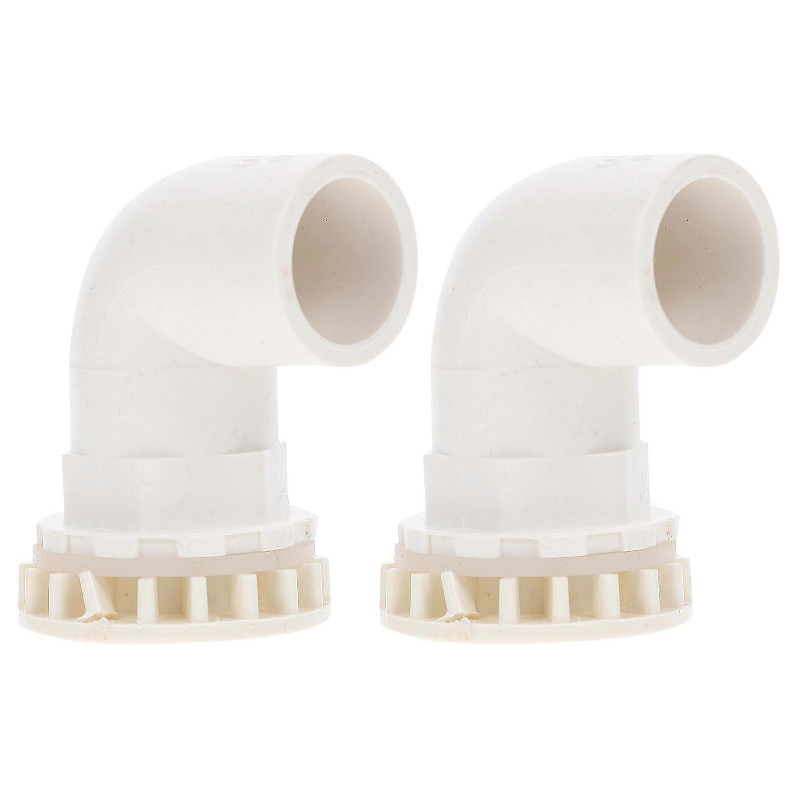 Aquarium Tubing Connectors Elbow Pipe Fitting White 6.00X4.00X4.00CM Fast Drainage Leak-Proof 2Pcs