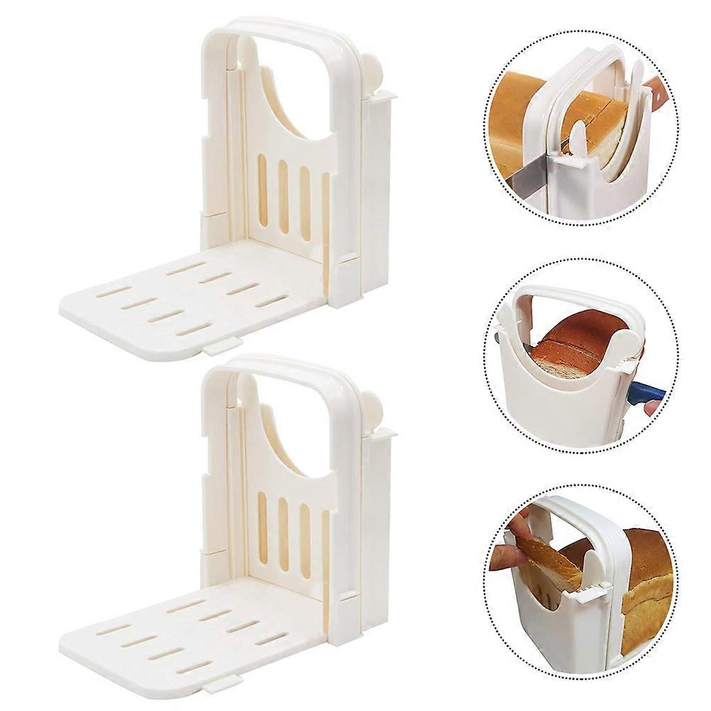 Foldable Bread Made of Strong ABS Plastic for Even Cutting 2pcs White