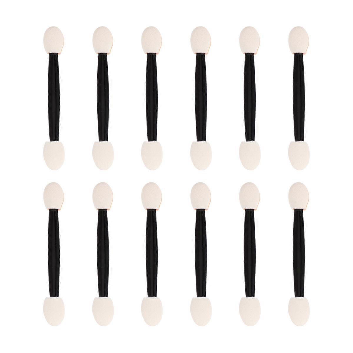 24pcs Dual Sided Disposable Eye Shadow Sponge Sticks Applicators Black and White