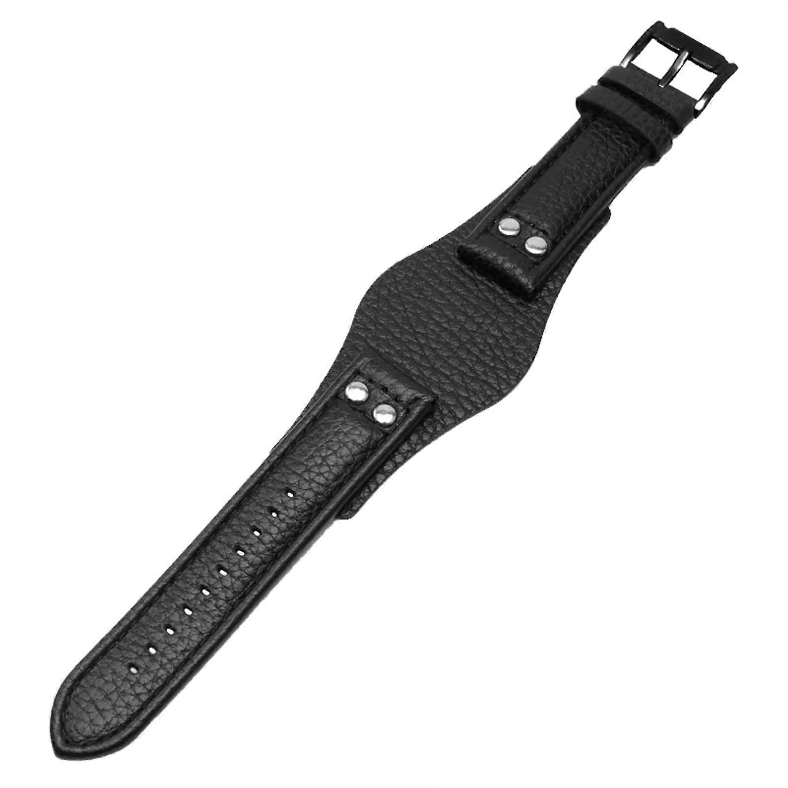 Leather Bracelet for Fossil CH2592 CH2564 CH2565 CH2891 CH3051 Bracelet 22mm Men Tray Strap with Rivet Style Black 22mm