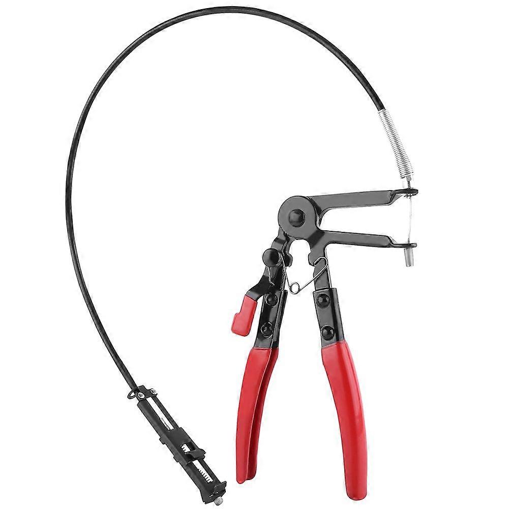 Hose clamp pliers, universally applicable for flexible hose clamp pliers and spring band clamp pliers for working in automotive engine compartments.