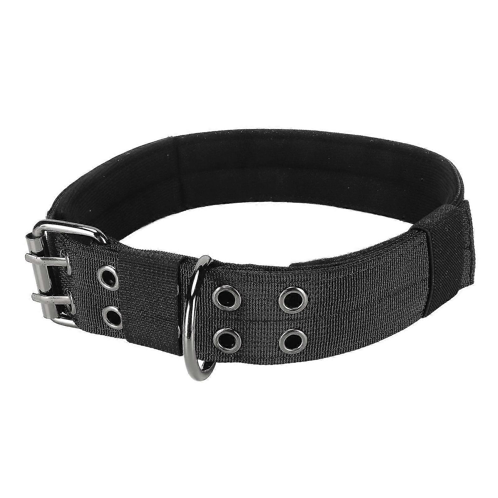 2025 Dog Collar Adjustable Heavy Duty Buckle Pet Dog Collar with Hook and Loop for Medium and Large Dogs Black M