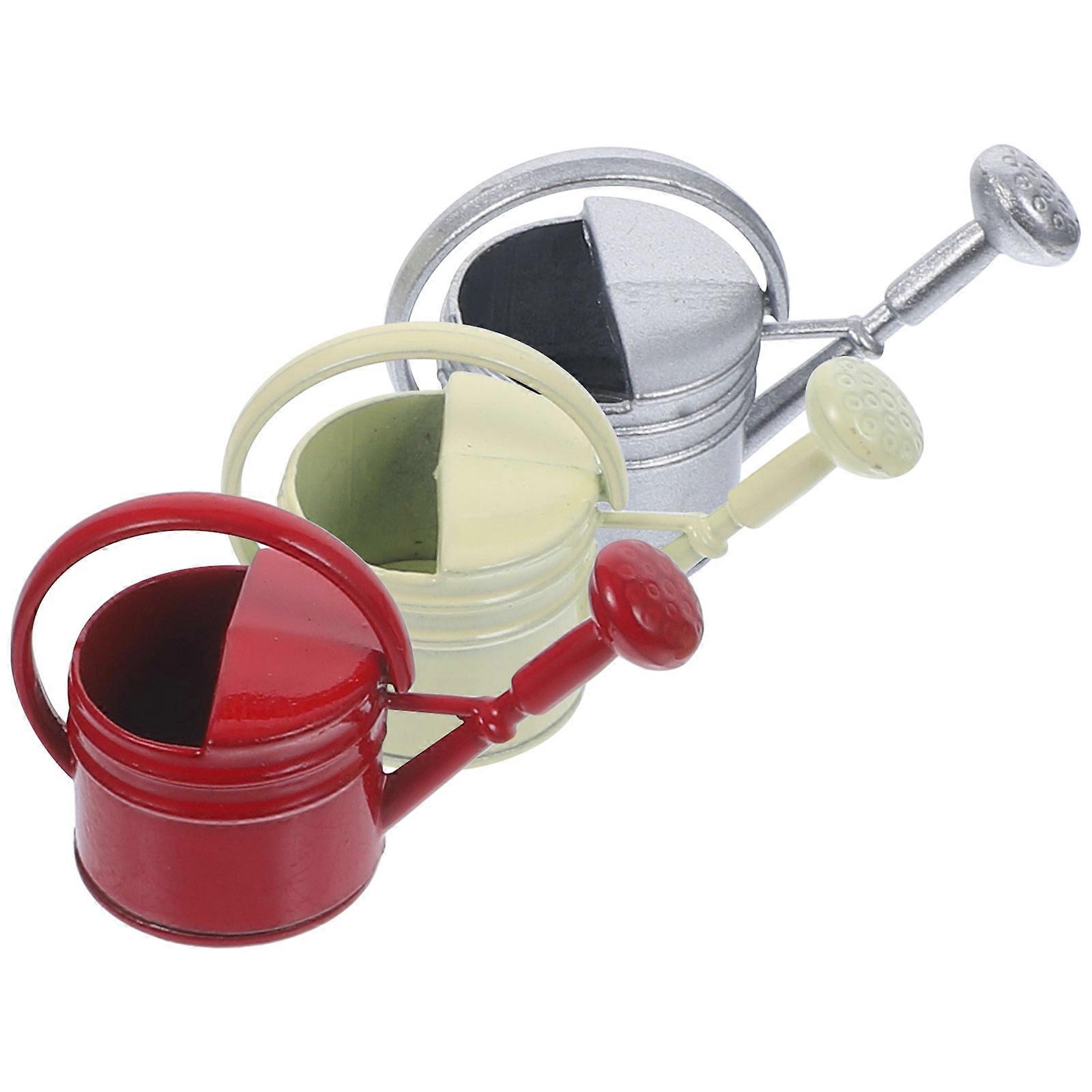 Miniature Watering Pots Ideal For Children Garden Decoration Small Assorted Color Design 3Pcs