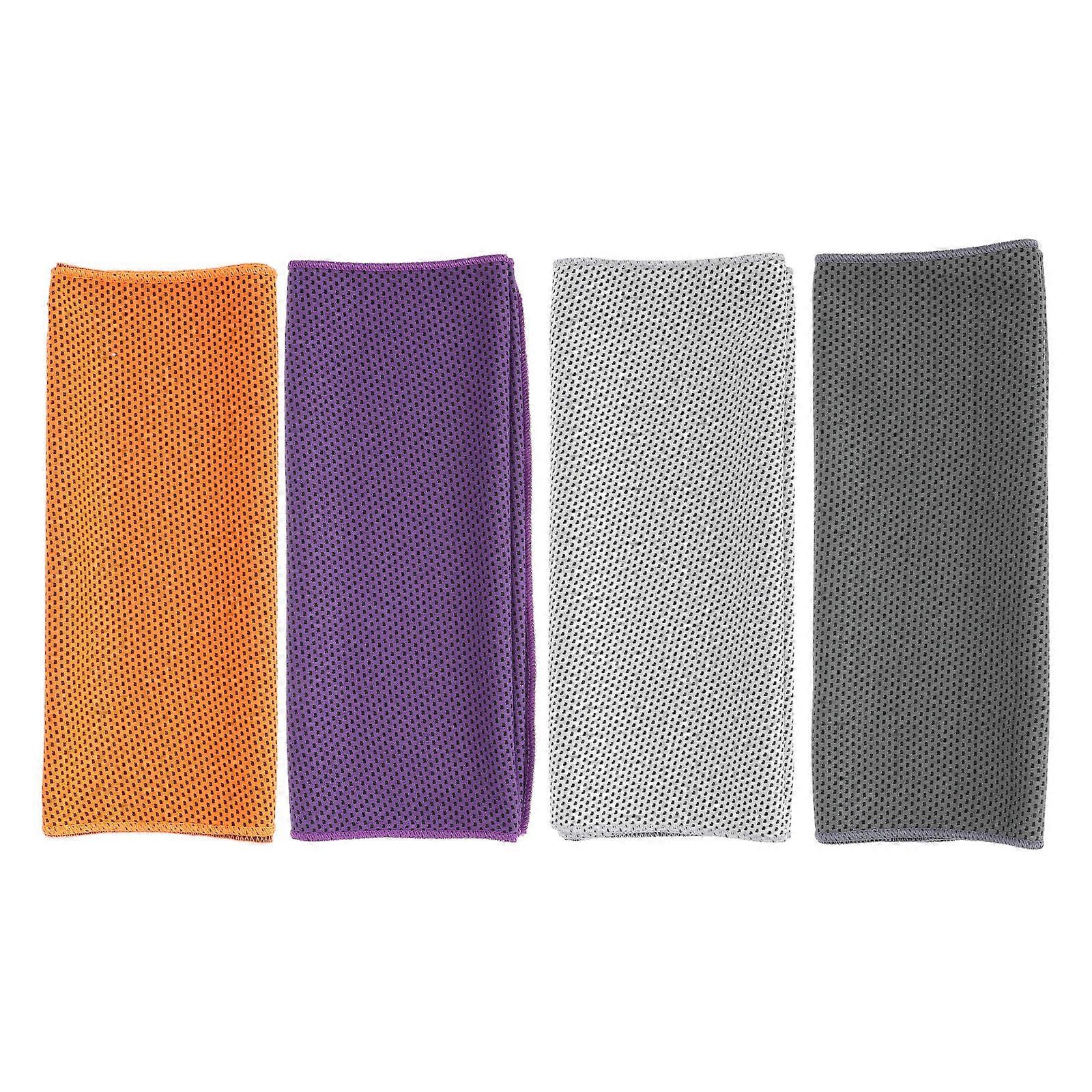 4pcs Fitness Ice Towels Breathable Cooling Microfiber Towels for Sports, Yoga, Gym, Camping, and Running Quick Drying & Lightweight Multi Use