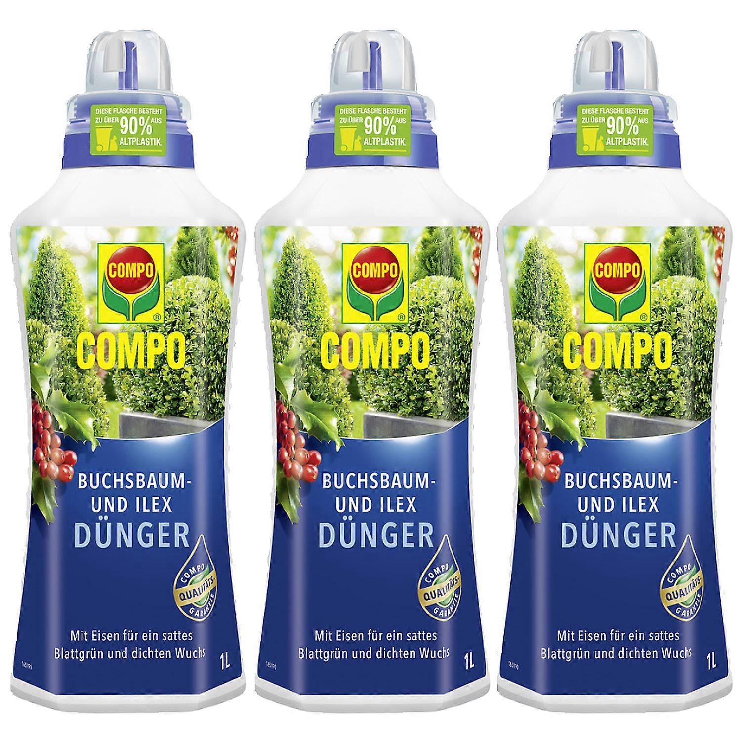 3 x COMPO Buchsbaum- und Ilexdünger, 1 Liter
