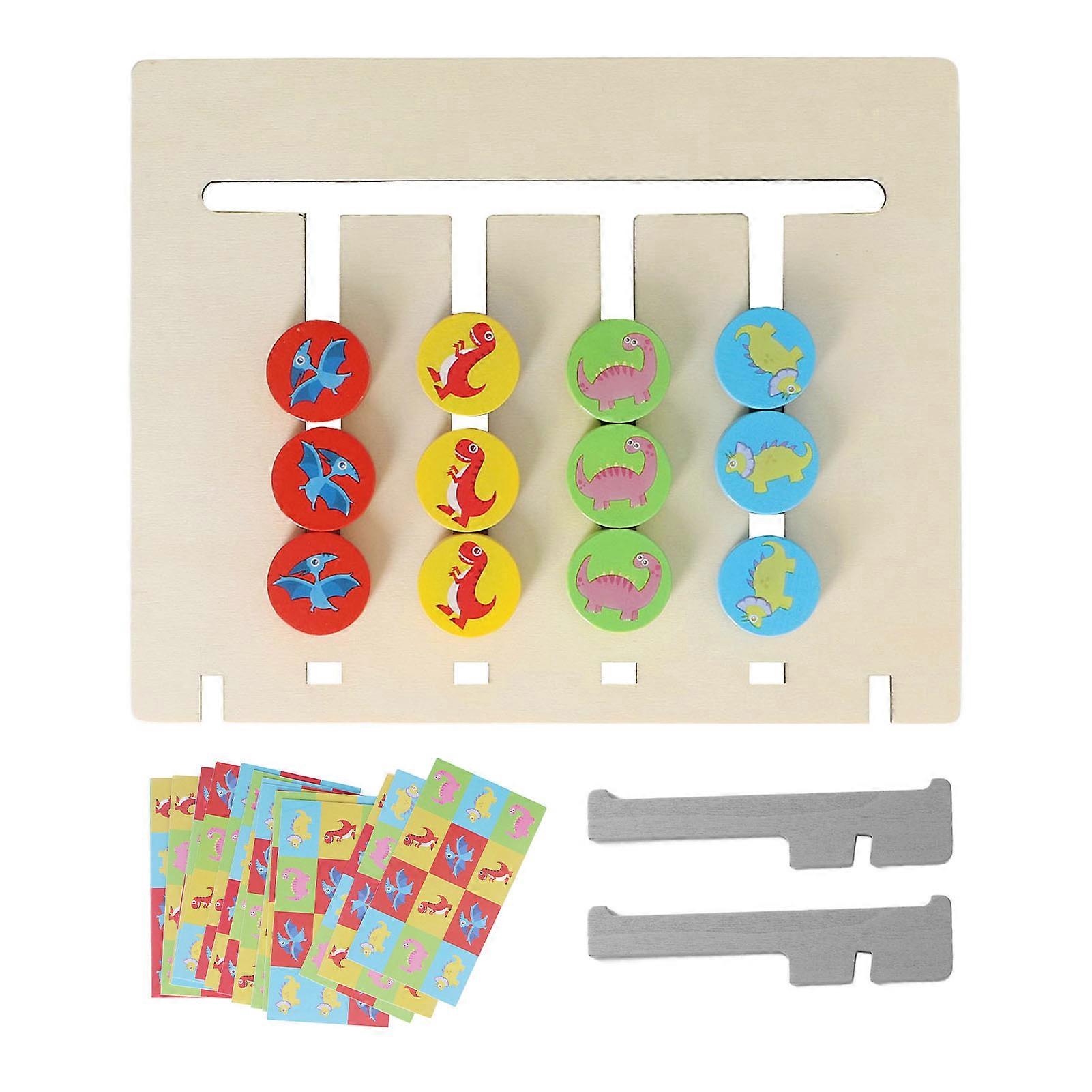 Wooden Board Toy 4 Colors Dinosaur Cartoon Concentration Patience Cultivation Logic Toy