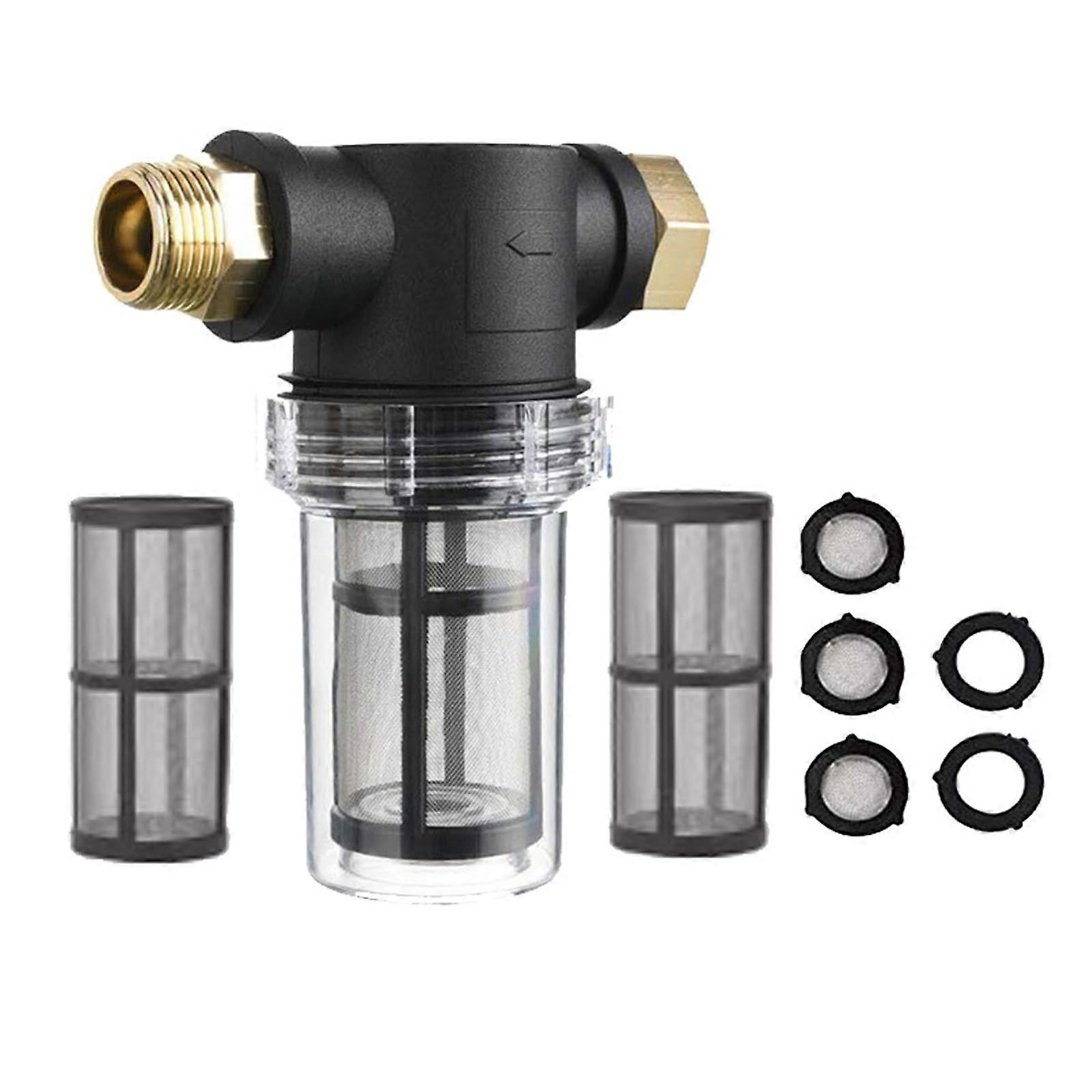 Garden Hose Filter 3/4 Inch, Pre-Filter For Garden Pumps, Domestic Water Pipeline Filter, Sediment Filter, 100 Mesh X3