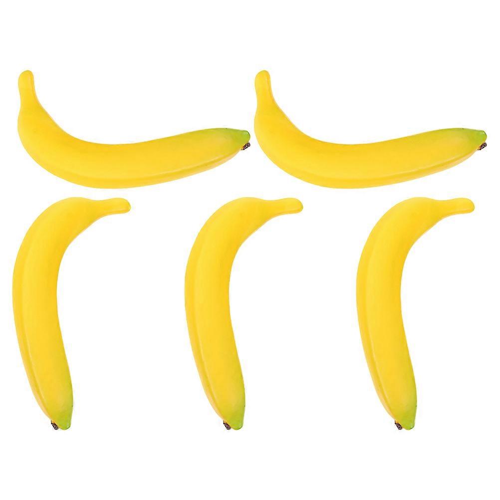 5pcs Vivid Realistic Fake Banana Models Lifelike Artificial Fruits for Restaurant Display Simulation Bananas Fruit Model