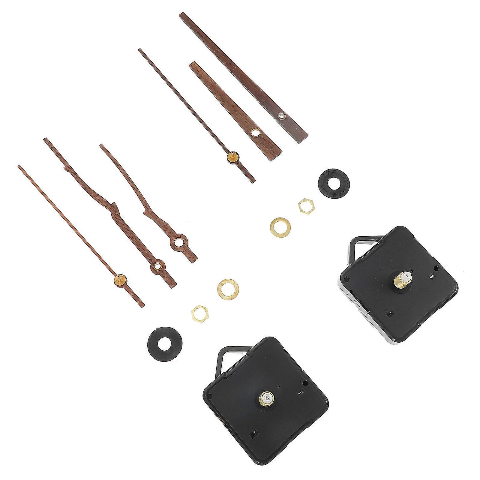 Quartz Clock Movement for Clock Use Simple Design with Plastic Light Brown 2 Sets