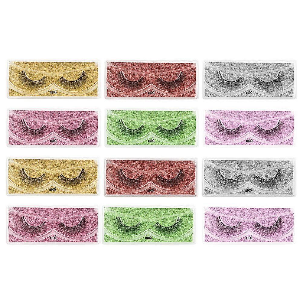 Premium Synthetic Fake Eyelashes for Assorted Colors with Comfortable Fit and Easy Application 12 Pairs