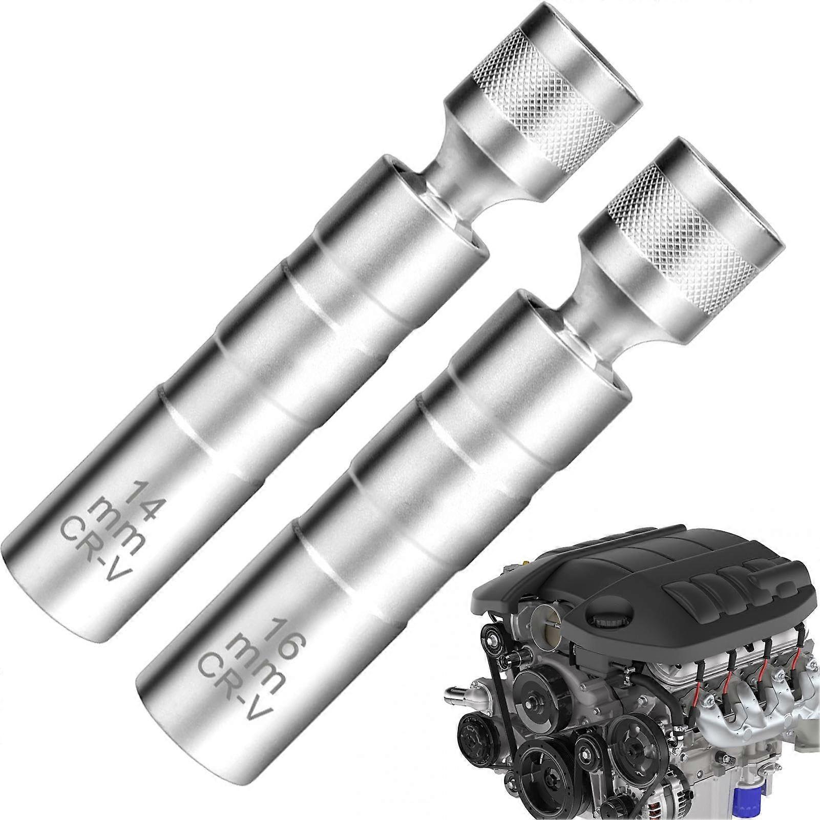 Spark plug wrench, 2piece drive socket accessories, magnetic alloy car tools