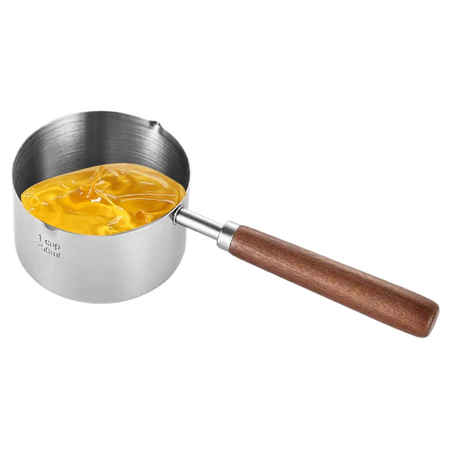 Milk Cooking Pot, Non-Stick Stainless Steel Saucepan, Ergonomic Handle, Portable for Soup and Sauces, 2 Quart Capacity