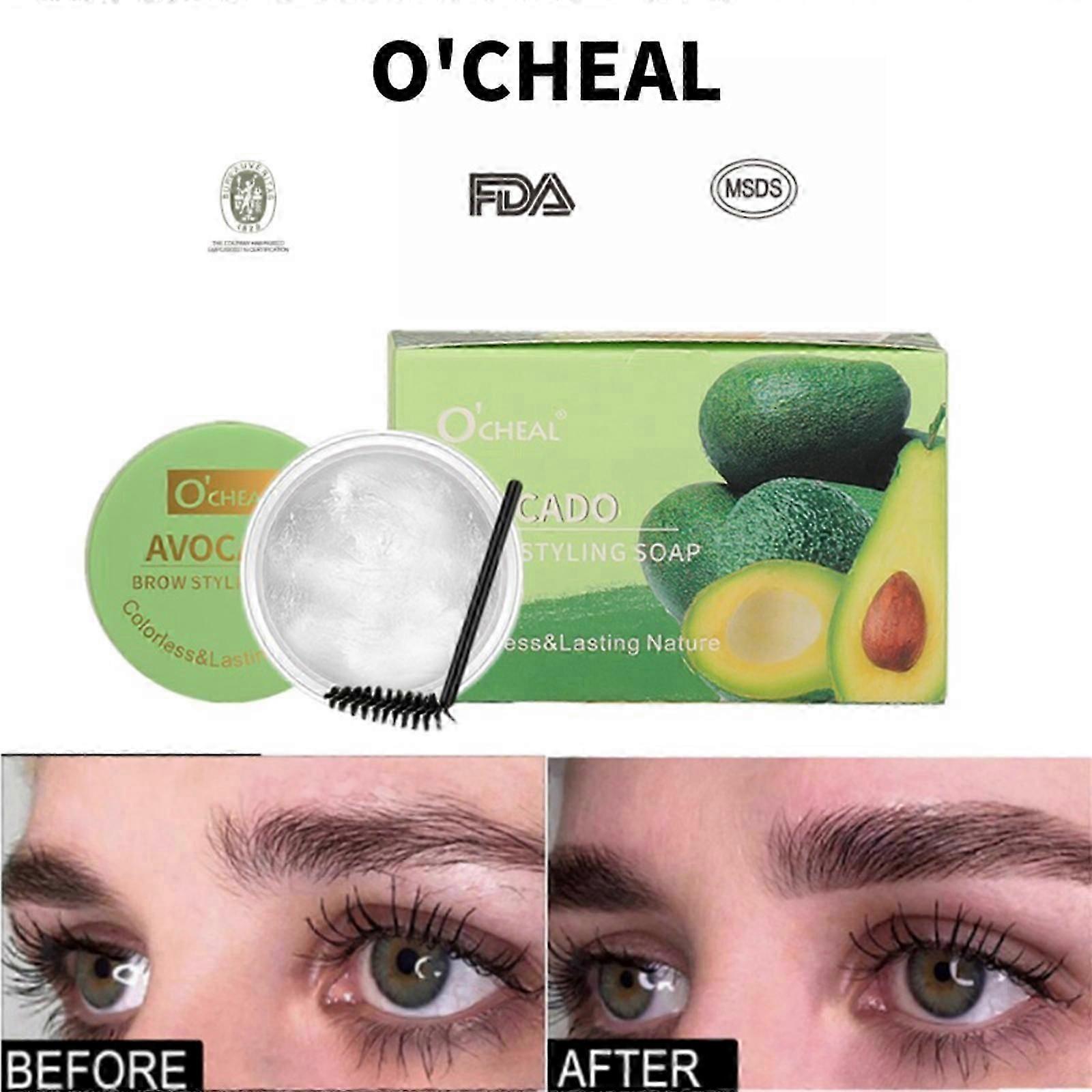 Avocado Clear Eyebrow Gel, Clear Eyebrow Setting Gel, Brow Lift, Brow Tamer for Shapen, Setting&Fuller Brow Look, Enhance Brow
