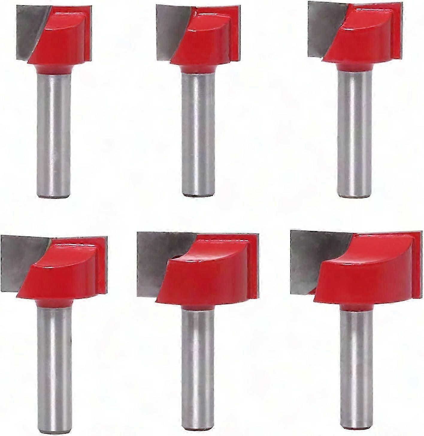 8mm Shank Woodworking Router Bits Set for Flush Trim Hinge Mortise Pattern Cleaning Bottom Cutter 6pcs