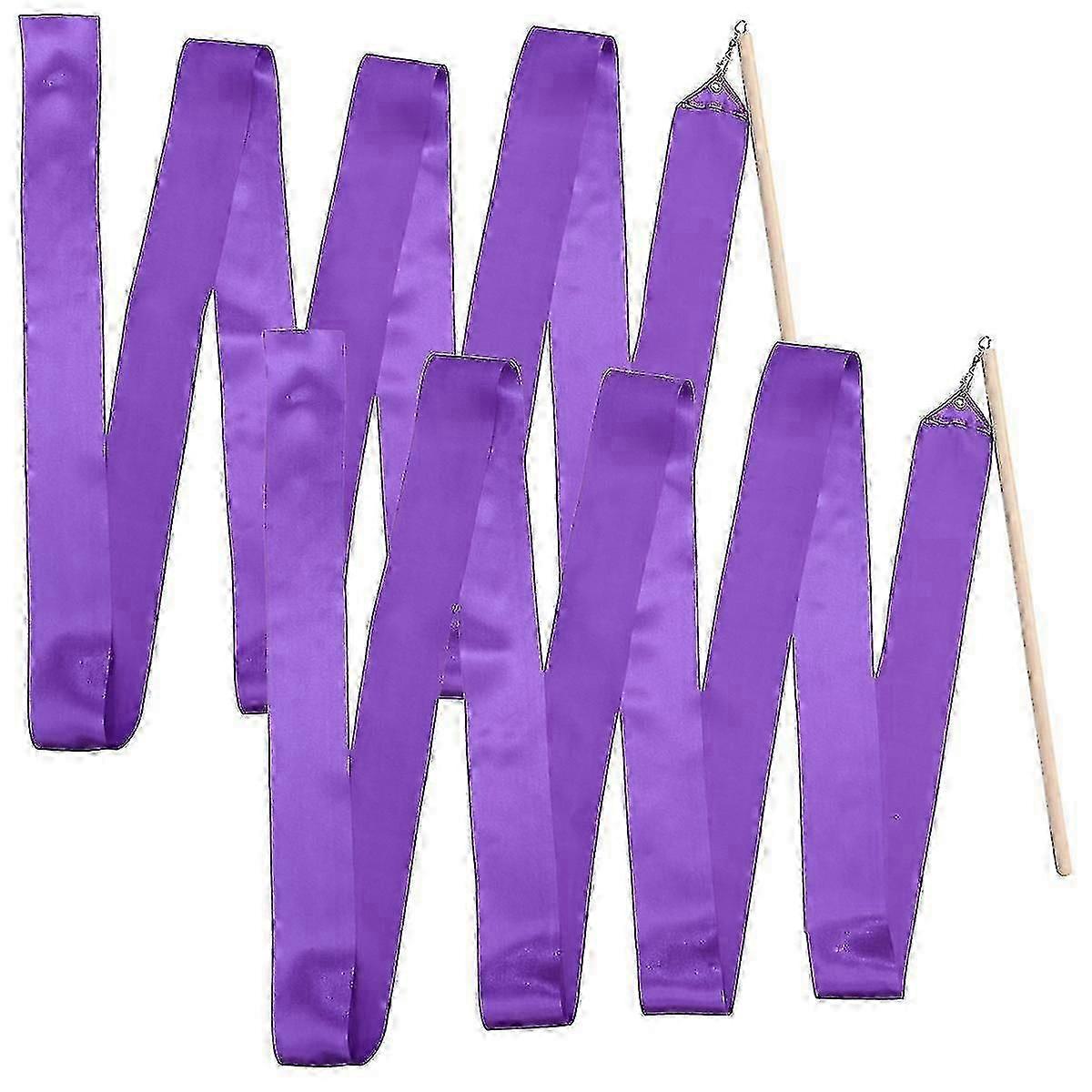 2kpl 4m vriks rytminen voimistelu nauha tanssi voimistelu nauhatanssi streamerit lapsille lapset (violetti)