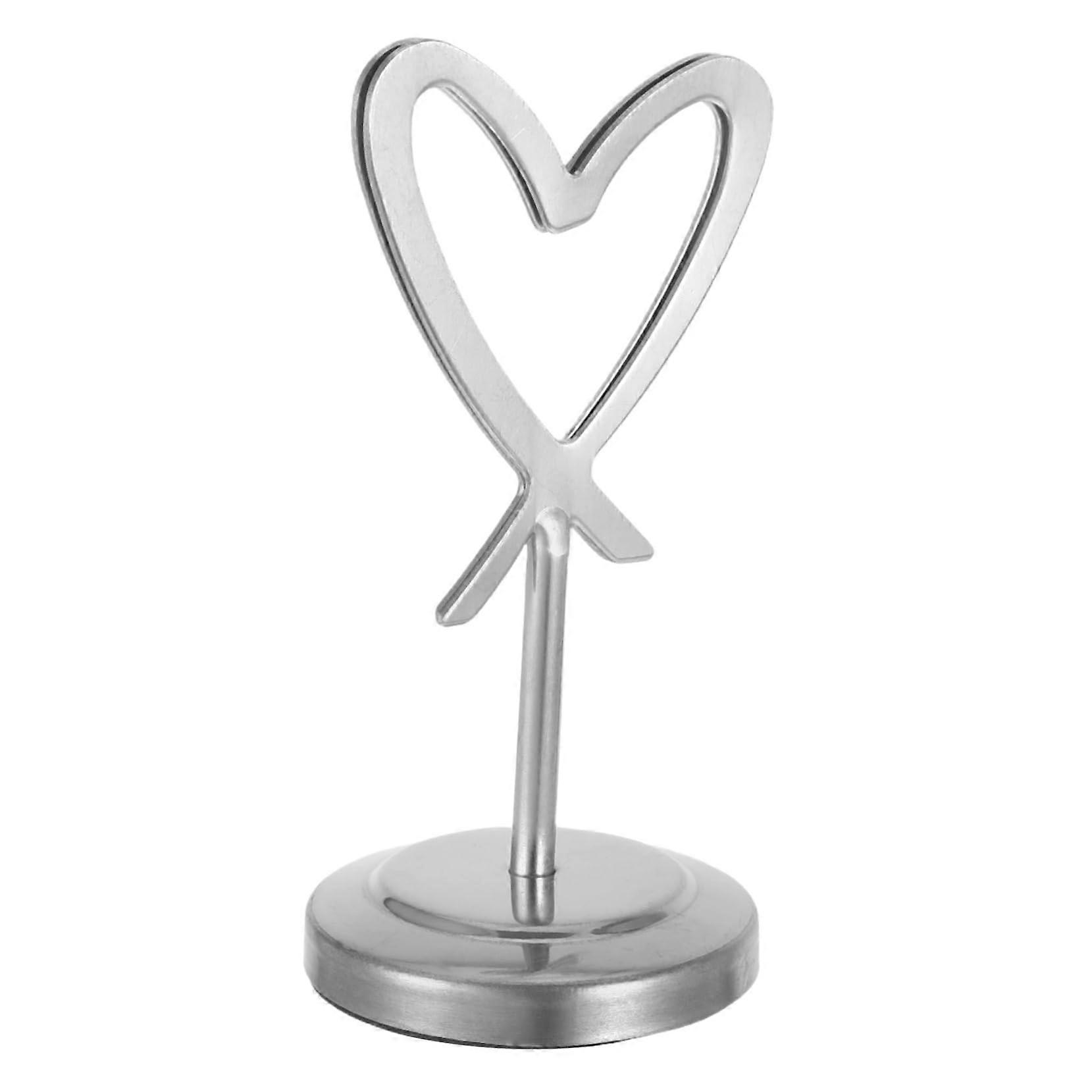 Heart-Shaped Table Sign Holder Memo Clip Stand for Weddings, Parties, Office and Restaurant - Durable Photo and Card Holder