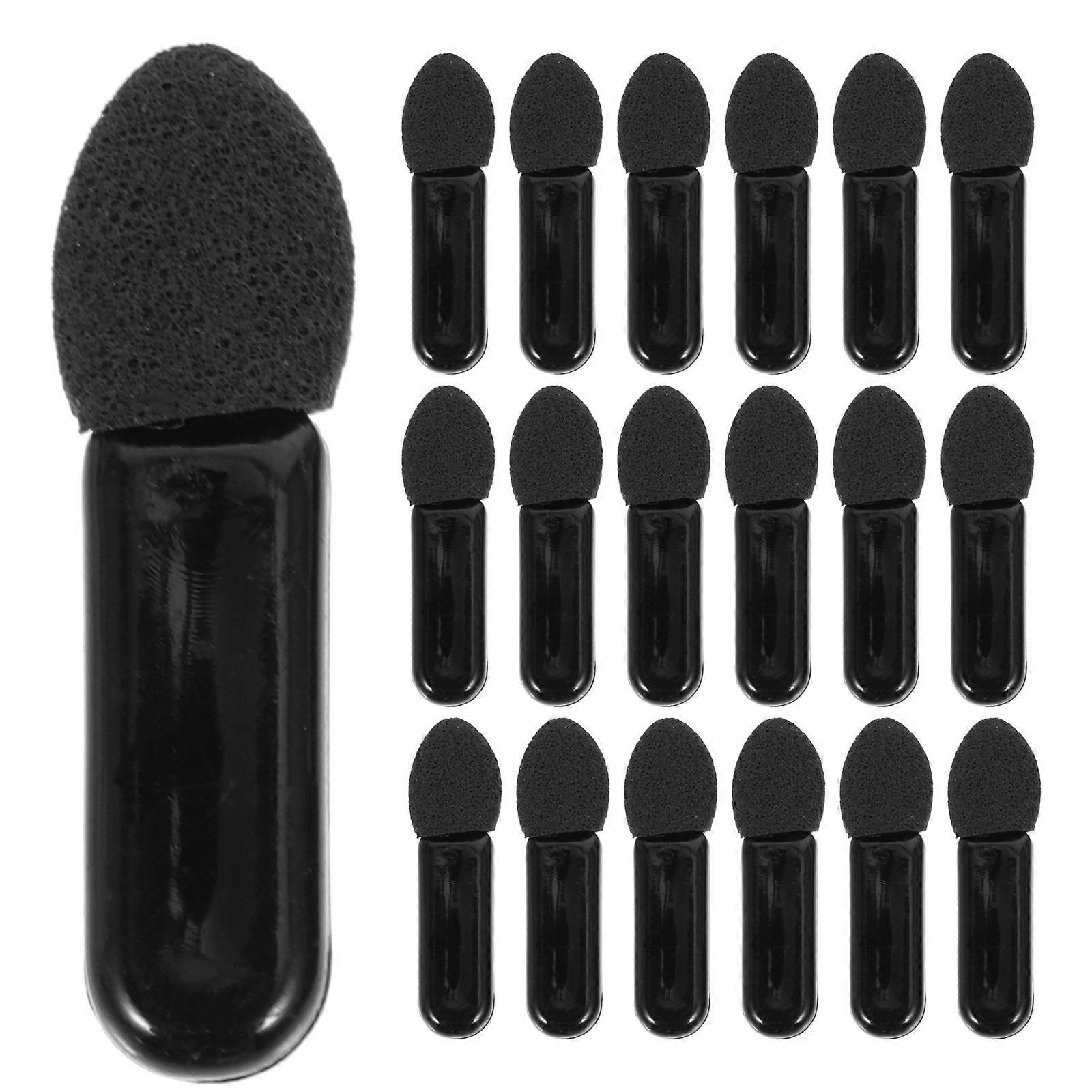 Sturdy Eyeshadow Brush with Comfortable Sponge Tips for Convenient Portable Makeup Use Black