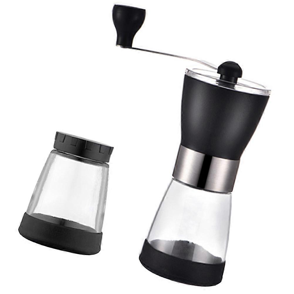 Stainless Steel Manual Coffee Bean Grinder for Home Kitchen Use Black Compact Design Easy to Clean
