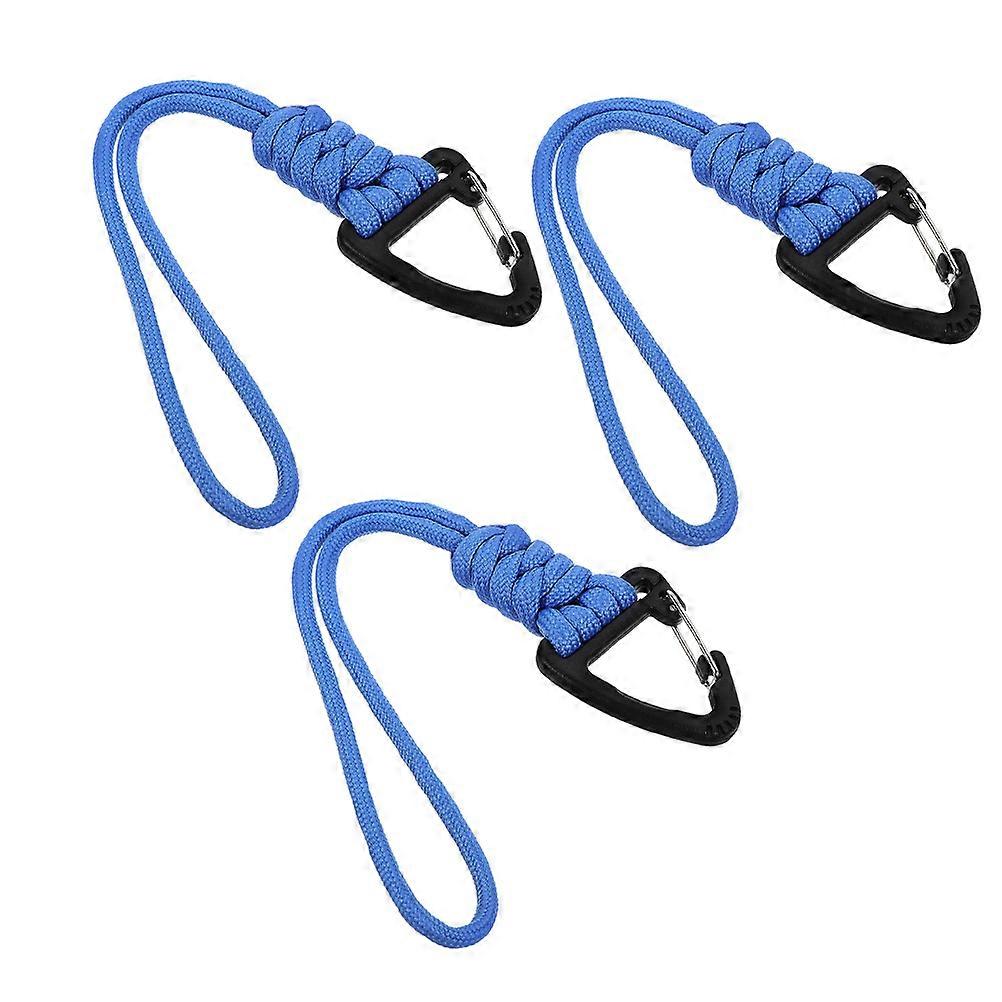 Multi-Functional Lanyard with Carabiner 3Pcs Blue Polyester Versatile Outdoor for Decor Use
