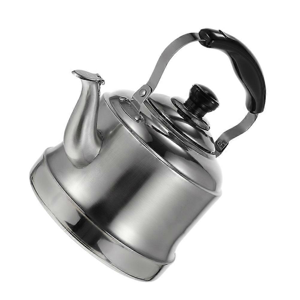Whistling Stovetop Tea Kettle 1Pcs Household Design Silver Round Suitable For Home Use Cafe Hotel Induction Cooking