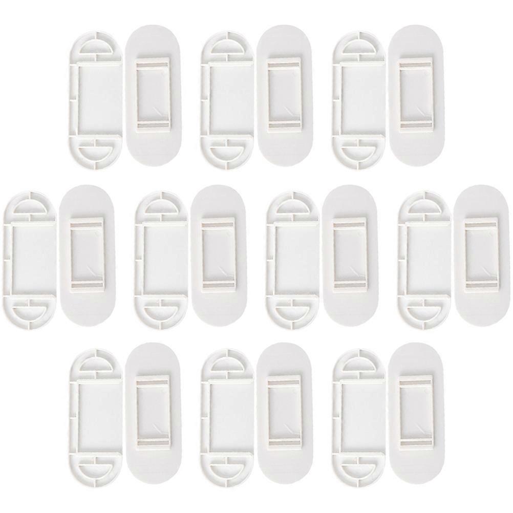 Self Adhesive Power Strip Holder 10Set For Home Office Wall Mounting White Cable Management