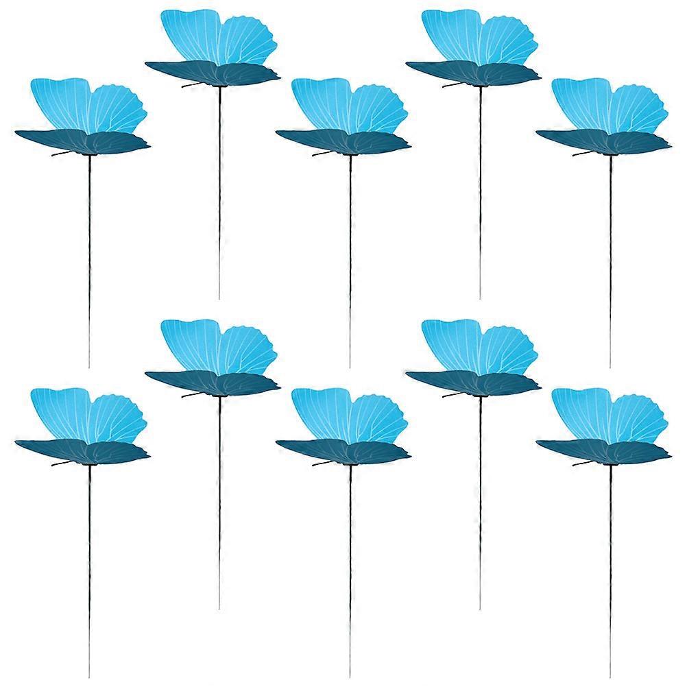 MLINS 10pcs Schmetterling Pfahl Dekoration für Gartenpark mit Simulation Schmetterling Zeichen