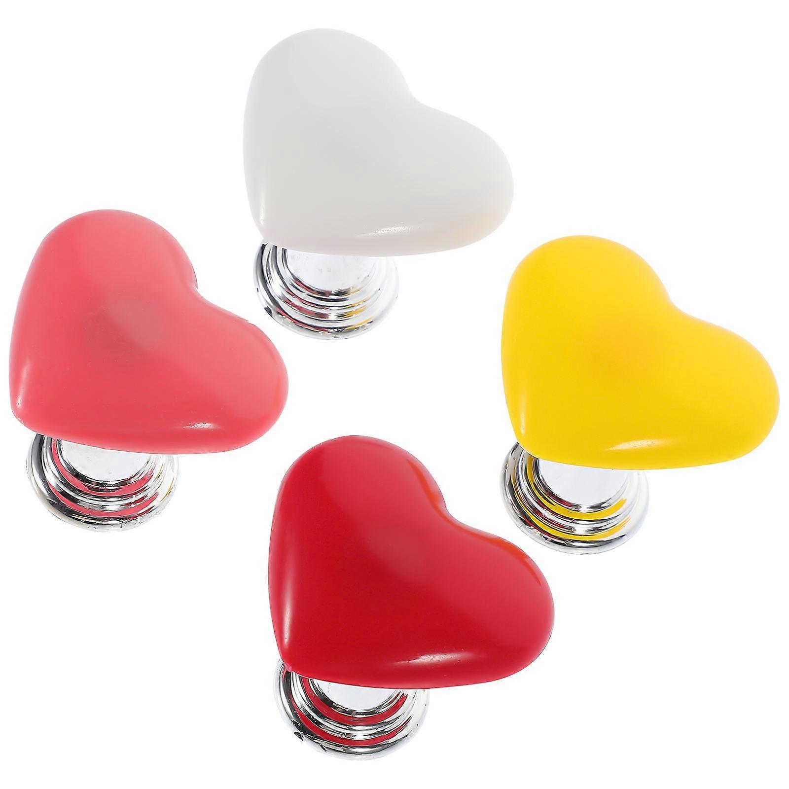 Manopole dei pulsanti ausiliari per WC a forma di cuore per uso in bagno Design compatto Colore assortito Assistenza per lo sciacquone 4 pezzi