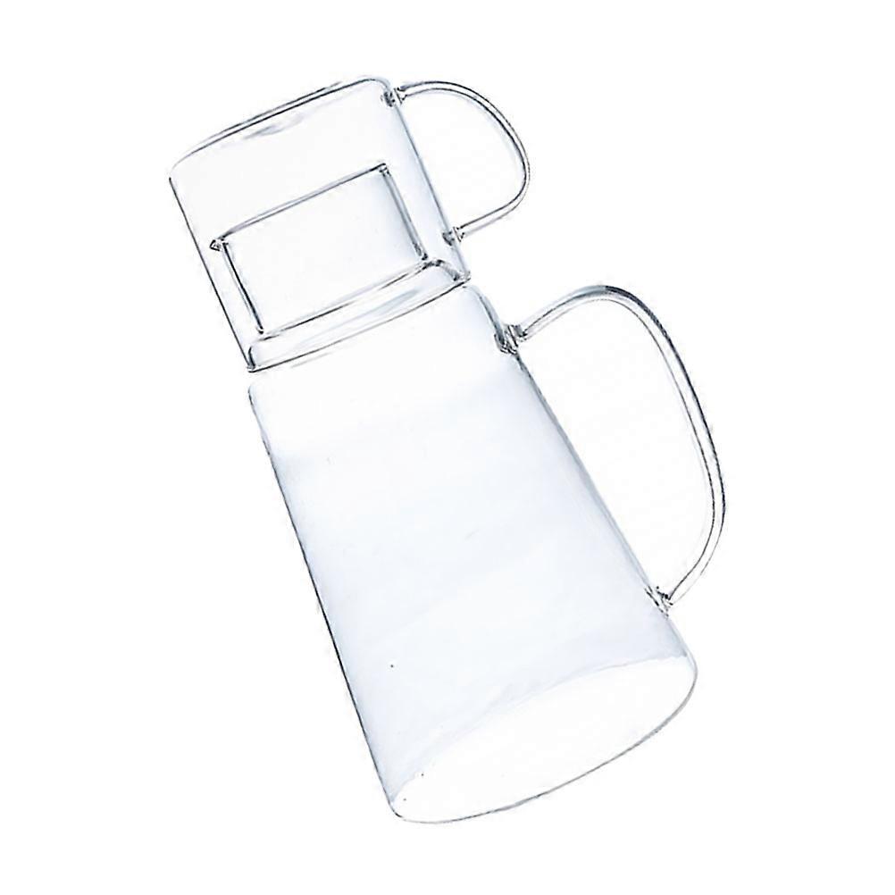 Large Capacity Glass Water Jug Ideal For Kitchen Drinking Adults 1200ML Transparent Cylindrical Juice Container 1 Set