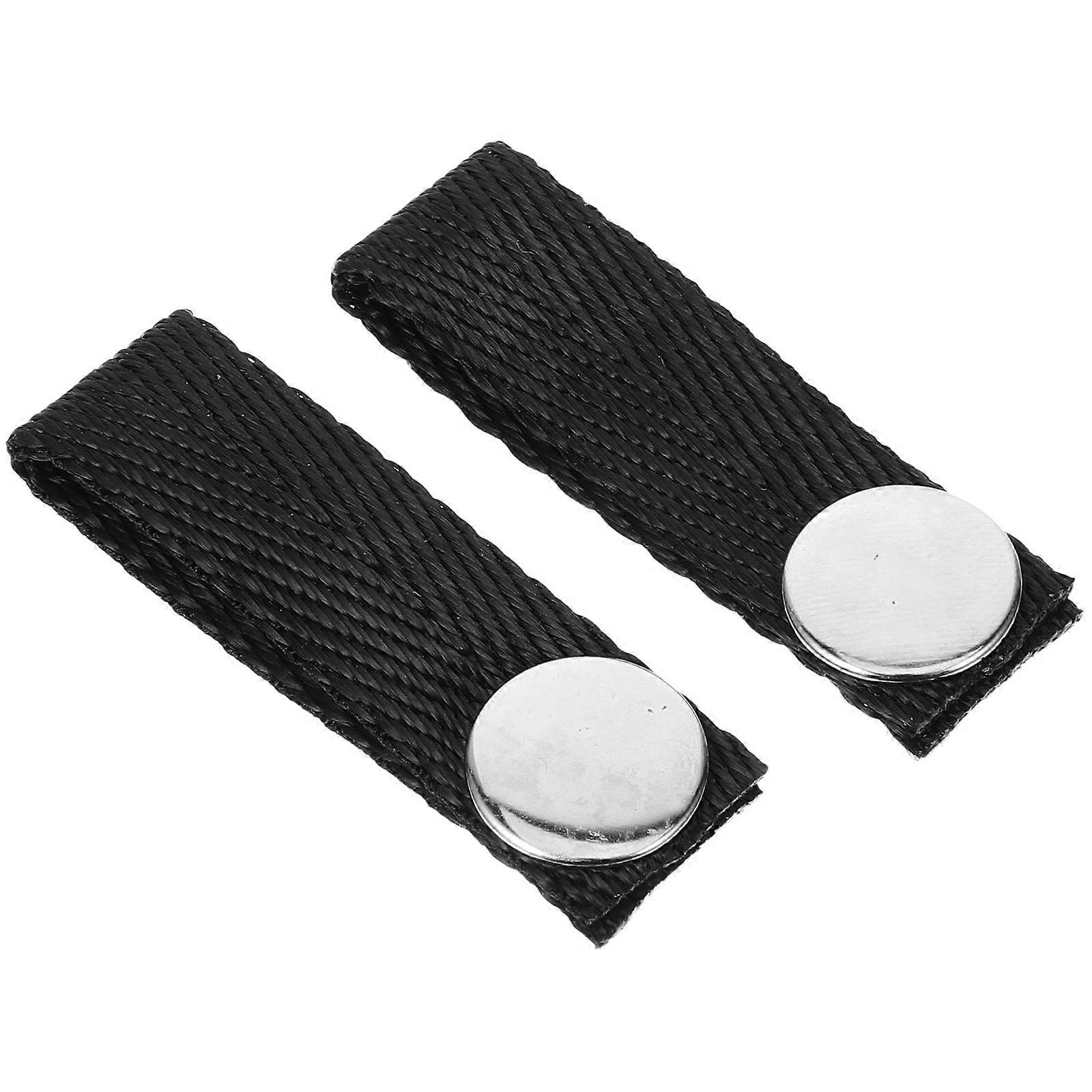 Universal Chin Strap Hockey Sports Black Polyester Secure 2Pcs