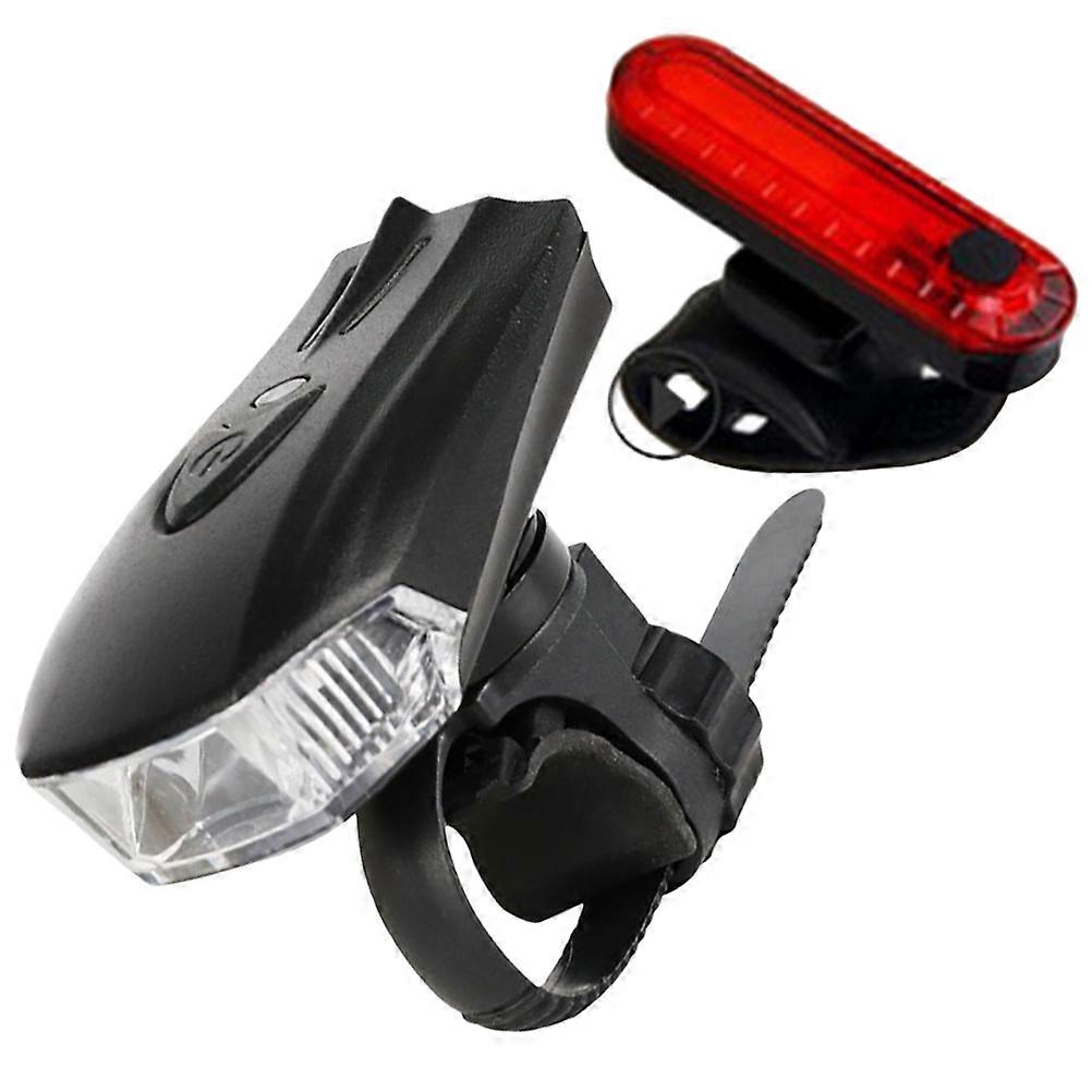 Bike Light Set with Durable ABS Material for Outdoor Use Black Waterresistant Compact Design