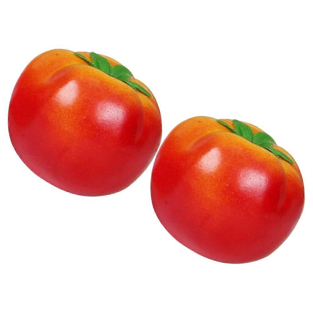 Lifelike Artificial Tomato Decoration Foam Models for Kitchen and Home Decor Red 2 Pcs
