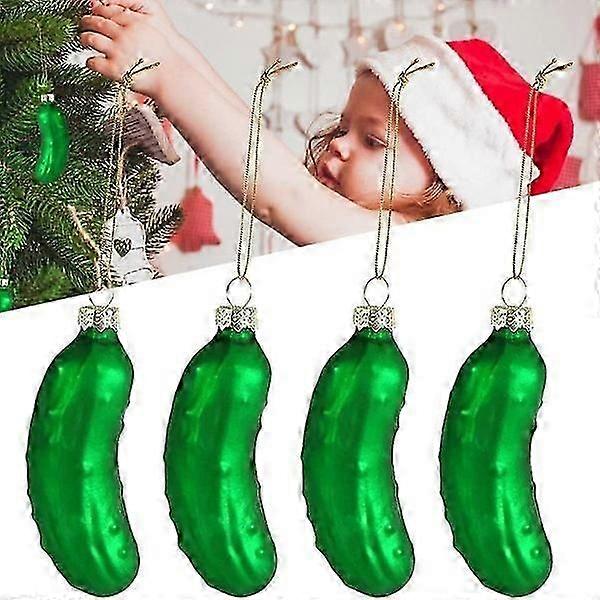 Christmas tree decorations cucumber, 6 pieces Christmas tree decorations cucumber pendants, Christmas tree cucumber