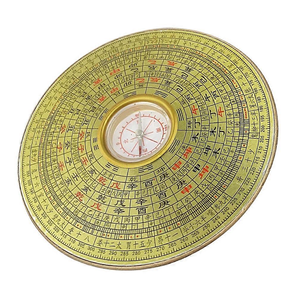 Golden Alloy Chinese Compass for Decor Beautiful Retro Desk Ornament with Durable Quality and Fine Workmanship