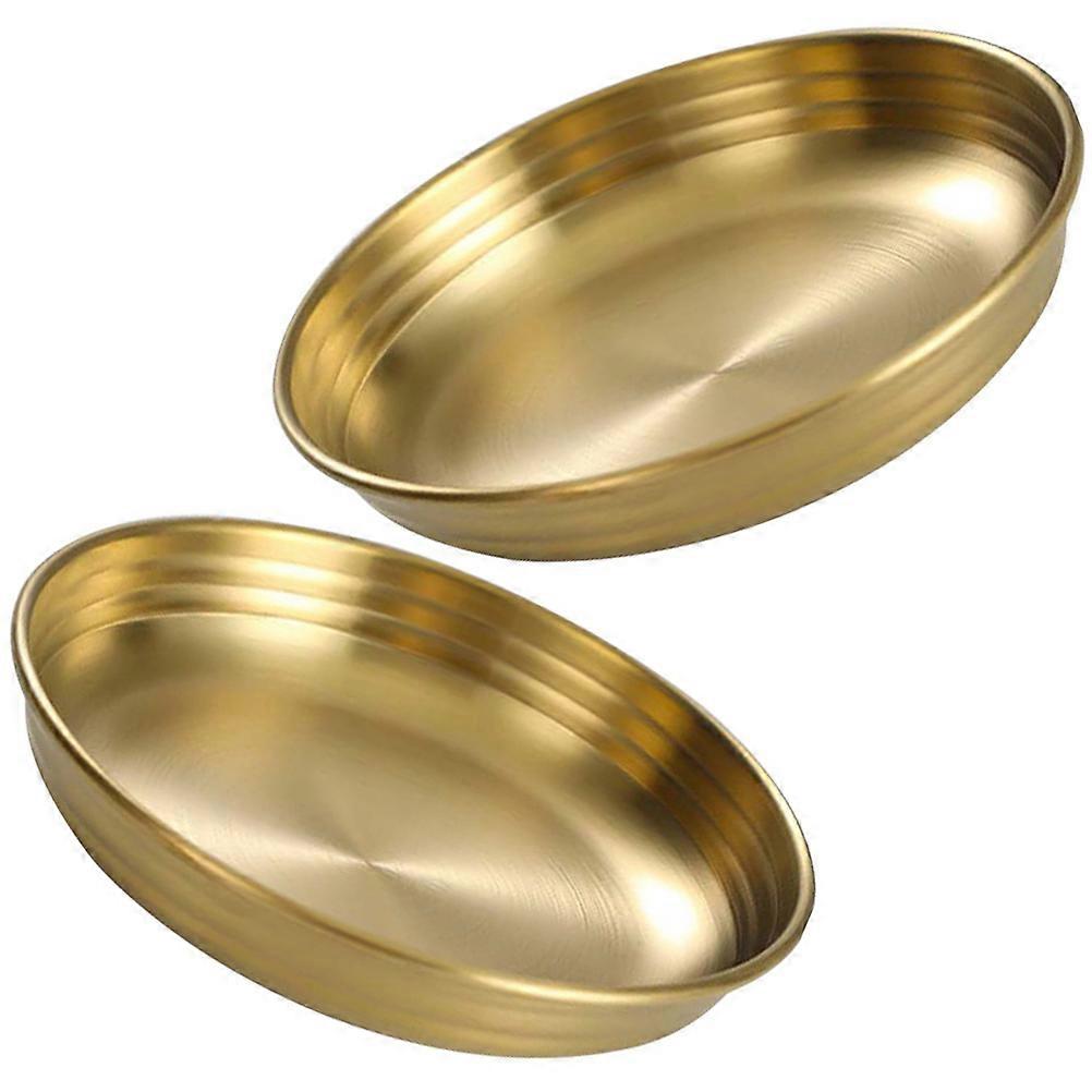 Multi-Function Stainless Steel Sauce Dish For Indoor Use With Creative Appearance Style 2Pcs