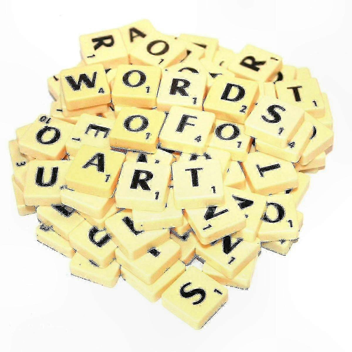 Alphabet Letter Tiles with Score Numbers for Board Games A-Z Plastic Tiles Set