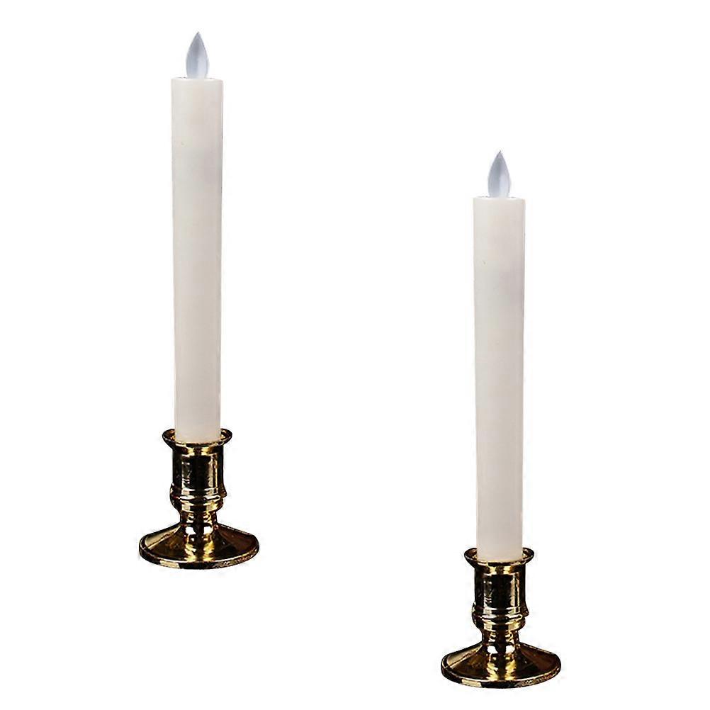 Candle Shape Electronic Candles 2 Pairs Ideal For Any Celebration Like Valentine's Day And Christmas In Assorted Color For Use 2Pcs