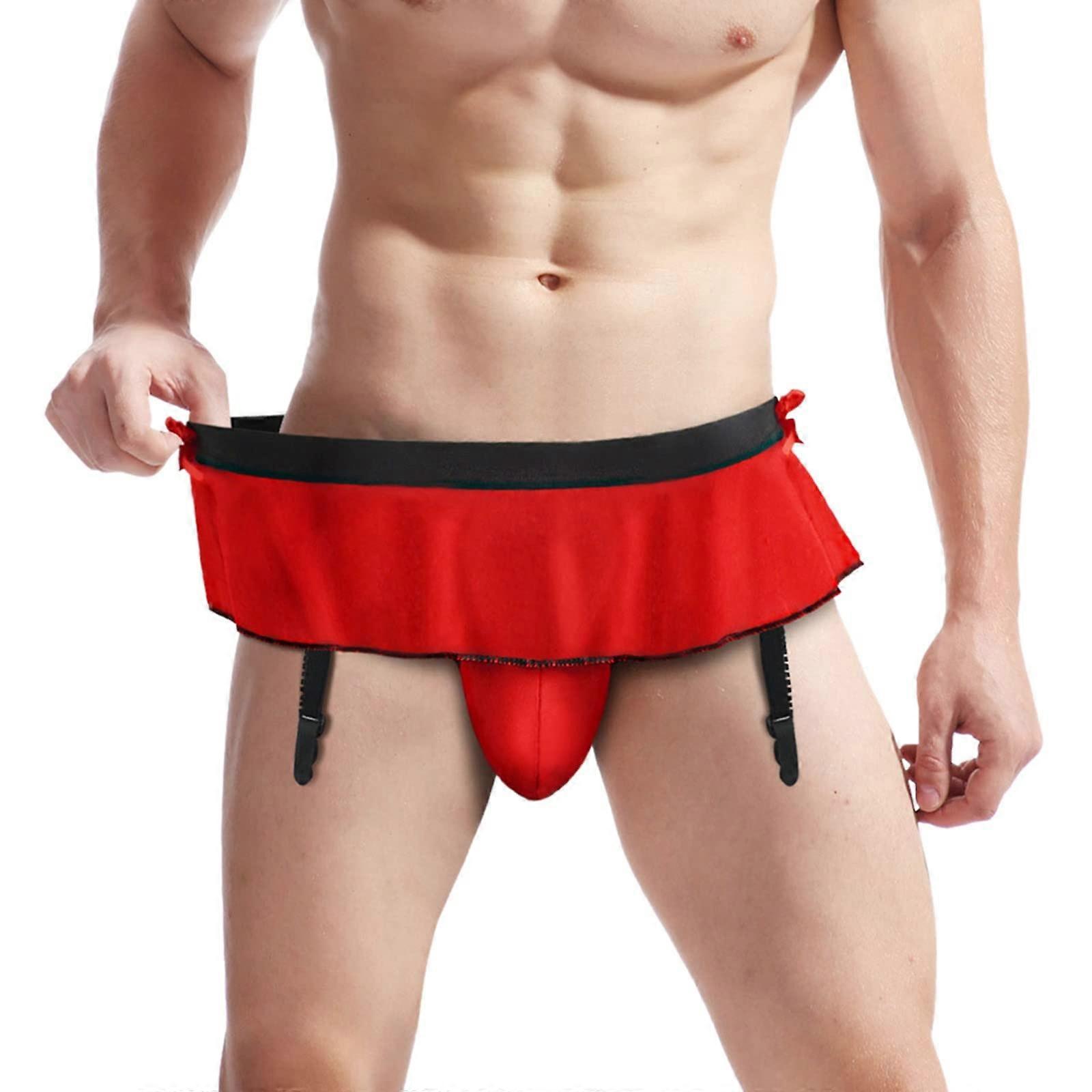 Seamless Women's Underwear Cut-Out Bikini Briefs in Red, Size One Size Fits All, Lightweight Cosplay Bandage Style