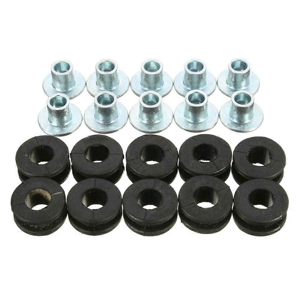 Motorcycle Rubber Washers 10-Piece Set, M6 Size, Rubber Ring Included, For M6 Rear Shock Absorber Set