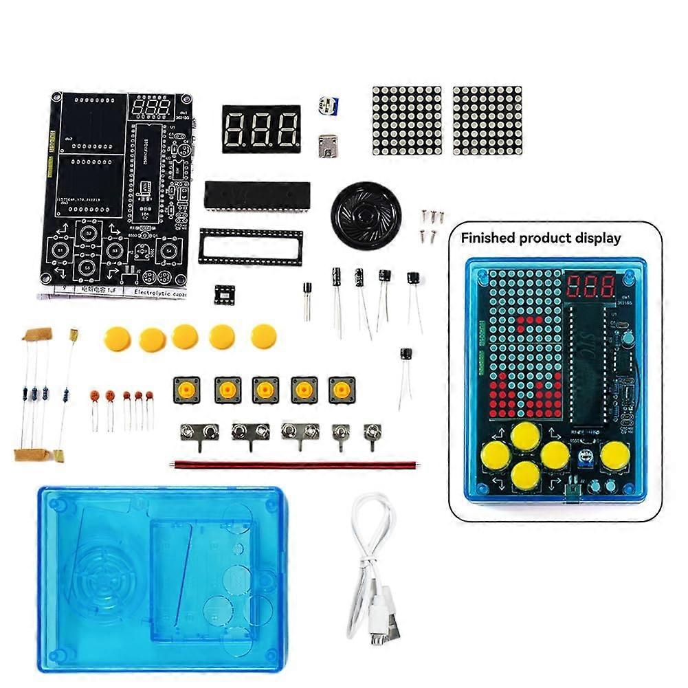DIY Pixel Game Kit with Sound, Mini Pixel Game Console, Electronics Soldering Project, Learning Set for Beginners