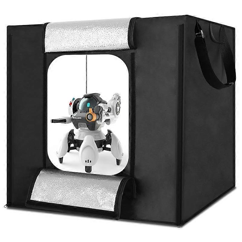 LED Lightbox Photo Studio 40x40x40 cm, 81 LEDs 5500K, Portable Foldable Shooting Tent With PVC Backdrops
