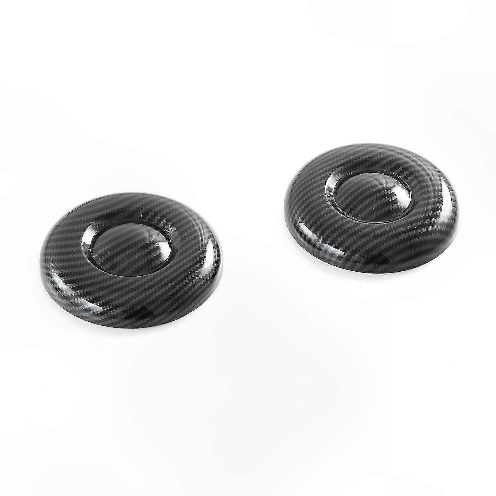 Carbon Fiber Style ABS Vent Trim Stickers for Vehicle Dashboard Decoration Accessory Fits Multiple Models