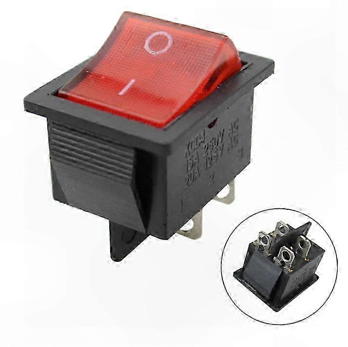 Red Light On/Off Rocker Switches (4 Pack, Red)