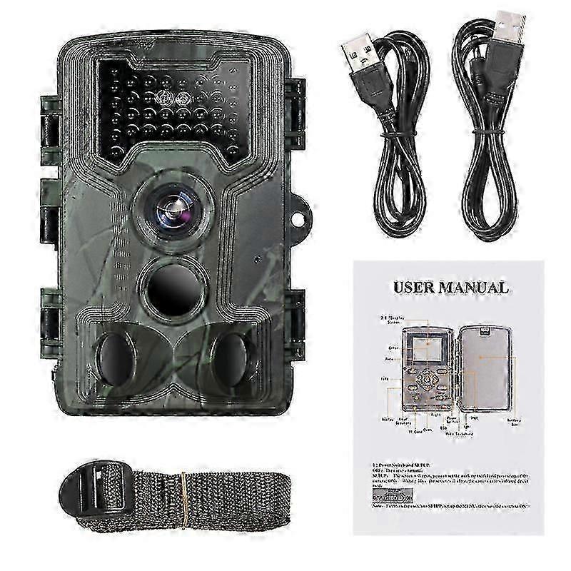 36MP 1080Pトレイルおよびゲームカメラ、ナイトビジョン付き3PIRセンサーIP66屋外野生動物のスカウティング研究用カメラ