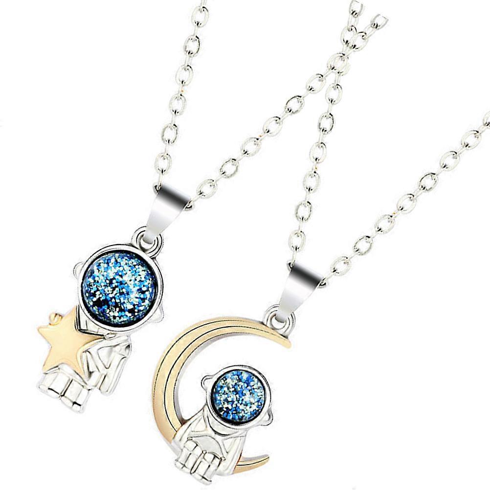 Couples Necklace with Astronaut and Moon Design Made of Alloy for Decor Assorted Color