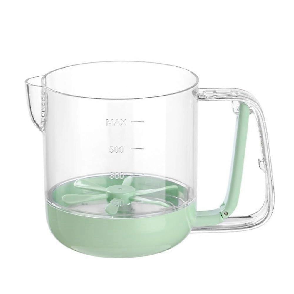 Mixing Cup Whisk for Kitchen, Multifunctional Egg Beater with Clear Measurement Scale, Green Manual Stirring Cup
