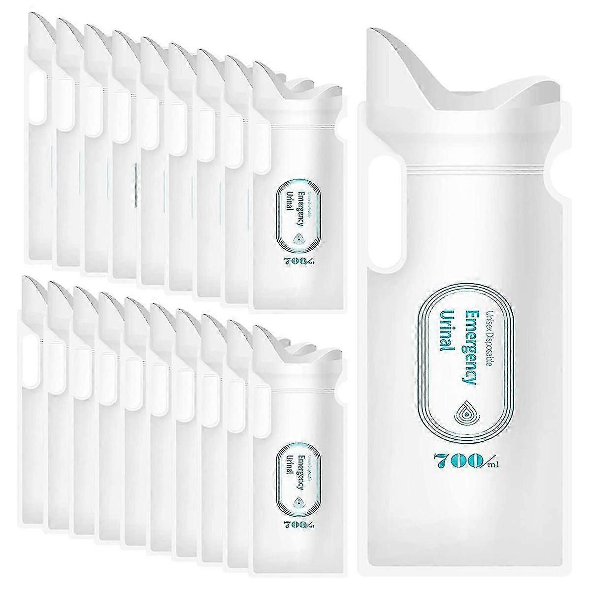 20 ADET Tek Kullanımlık İdrar Torbaları, Seyahat Kampı Acil Durum ve Trafik Sıkışıklığı için 700 ML İdrar Torbaları, Erkek, Kadınlar için Çiş Torbaları