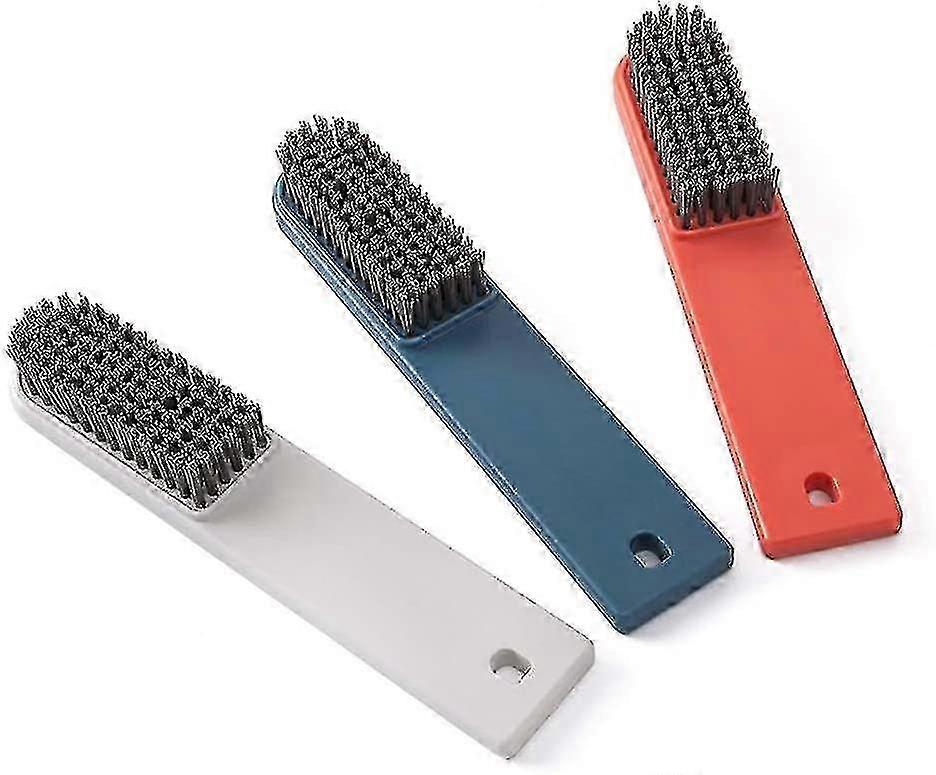 3 Pack Plastic Handle Clothes Cleaner Shoes Scrubbing Cleaning Brush