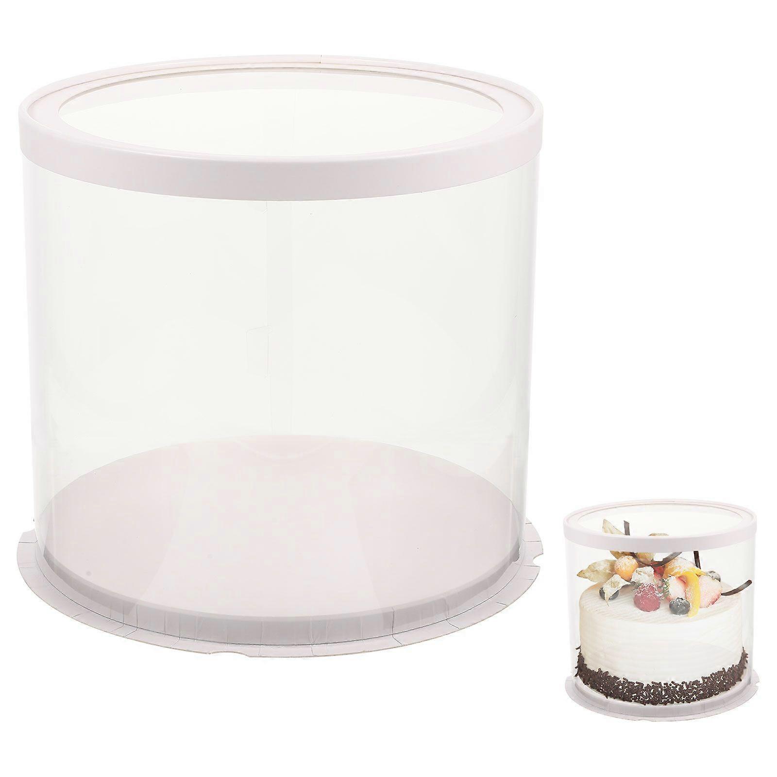 2Pcs Clear Cake Carrier Round Cake Box Baking Packing Box Birthday Cake Box