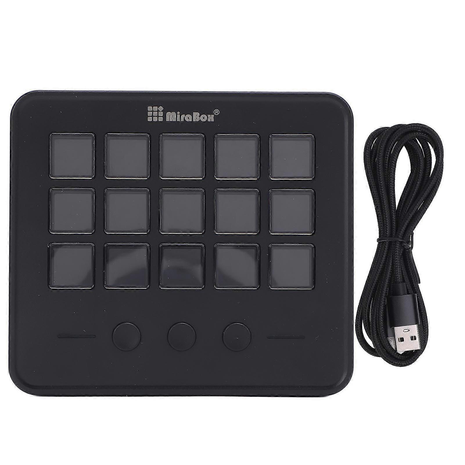 Studio Controller mit 15 anpassbaren LCD-Tasten Studio Controller Gaming Workflow Makro-Tastatur für OBS PC